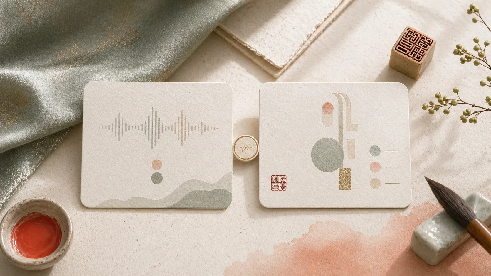 Two coordinated blank result cards representing dual name outputs.